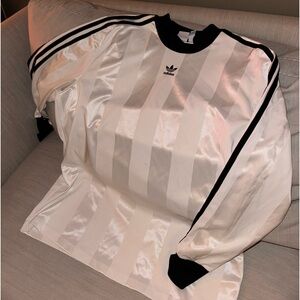 adidas long sleeve “soccer style” striped shirt